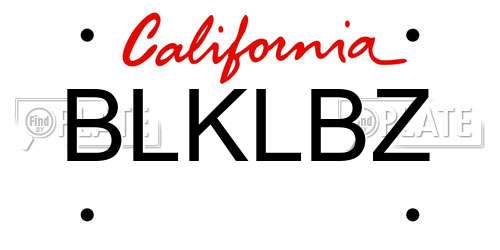 BLKLBZ California License Plate