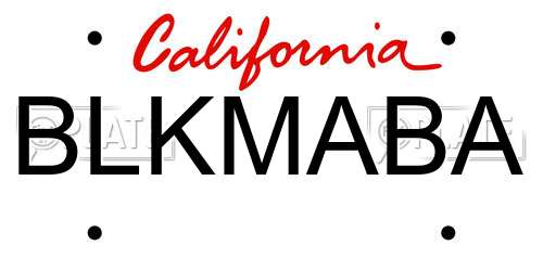 BLKMABA California License Plate
