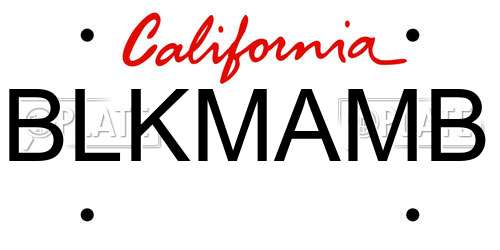 BLKMAMB California License Plate