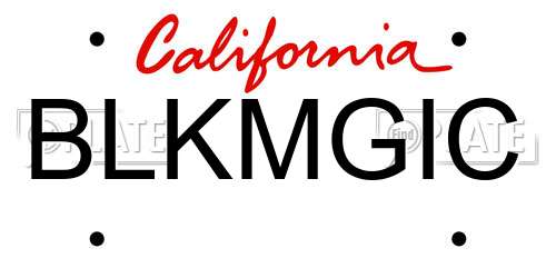 BLKMGIC California License Plate