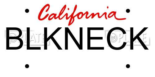 BLKNECK California License Plate