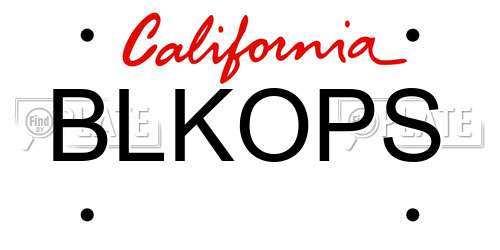 BLKOPS California License Plate