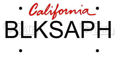 BLKSAPH California License Plate