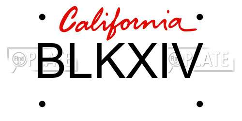 BLKXIV California License Plate