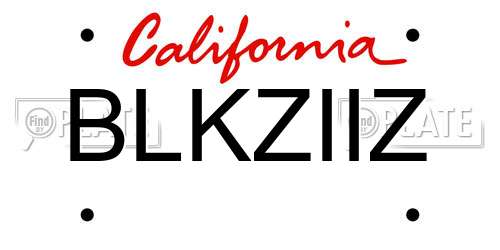 BLKZIIZ California License Plate