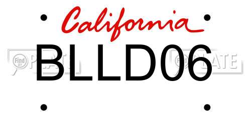 BLLD06 California License Plate