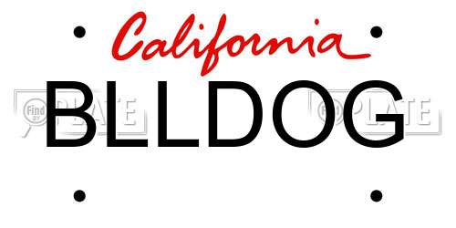 BLLDOG California License Plate