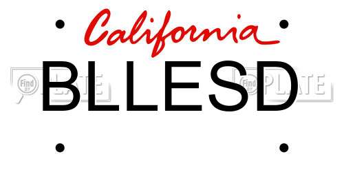 BLLESD California License Plate