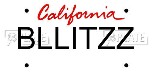 BLLITZZ California License Plate