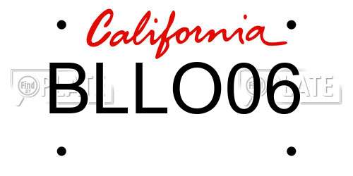 BLLO06 California License Plate