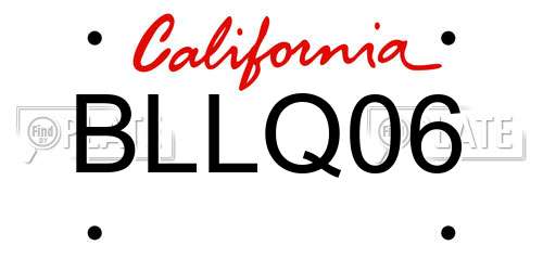 BLLQ06 California License Plate