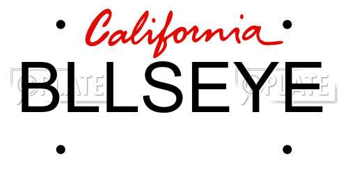BLLSEYE California License Plate