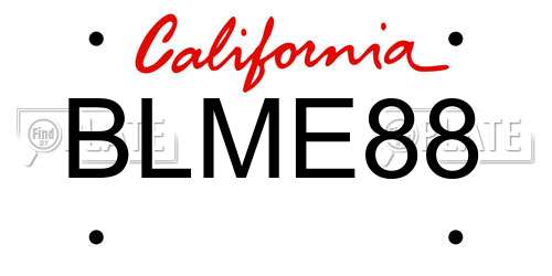 BLME88 California License Plate