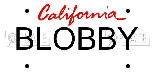 BLOBBY California License Plate