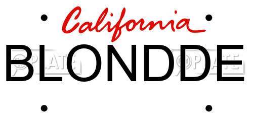 BLONDDE California License Plate