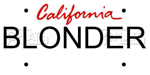 BLONDER California License Plate