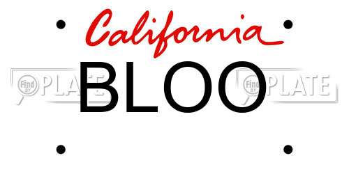 BLOO California License Plate