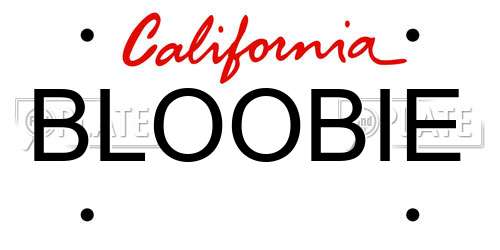 BLOOBIE California License Plate