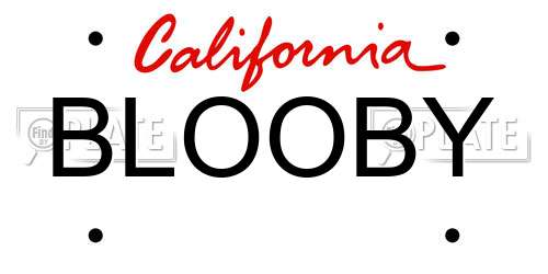 BLOOBY California License Plate