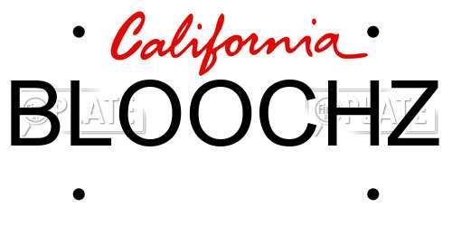 BLOOCHZ California License Plate