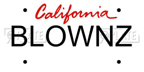 BLOWNZ California License Plate