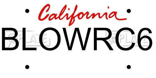 BLOWRC6 California License Plate