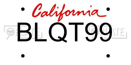 BLQT99 California License Plate