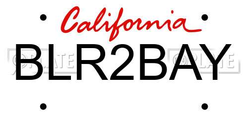 BLR2BAY California License Plate