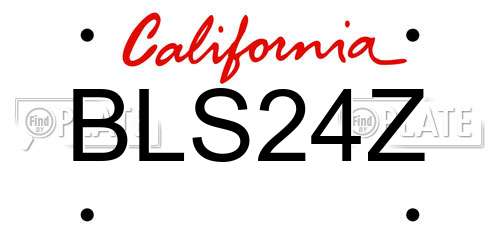 BLS24Z California License Plate