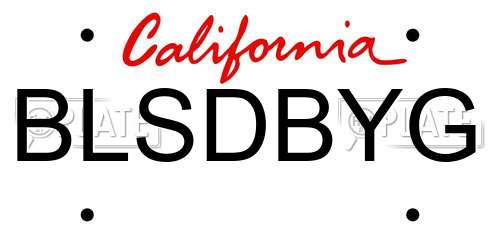 BLSDBYG California License Plate