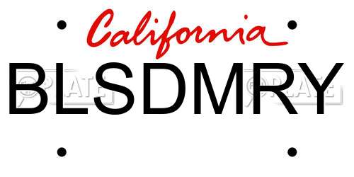 BLSDMRY California License Plate