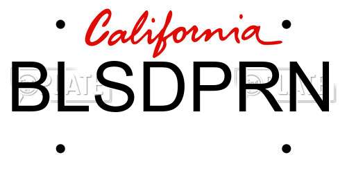 BLSDPRN California License Plate