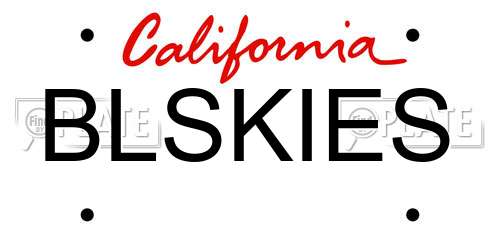 BLSKIES California License Plate