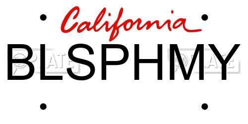 BLSPHMY California License Plate