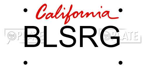 BLSRG California License Plate