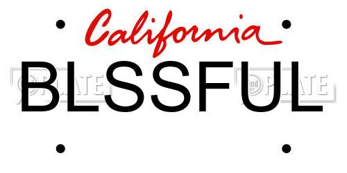 BLSSFUL California License Plate
