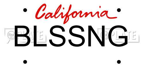 BLSSNG California License Plate
