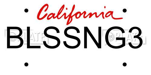 BLSSNG3 California License Plate