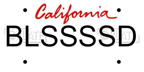 BLSSSSD California License Plate