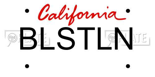 BLSTLN California License Plate