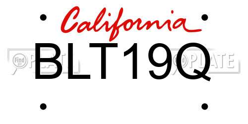 BLT19Q California License Plate
