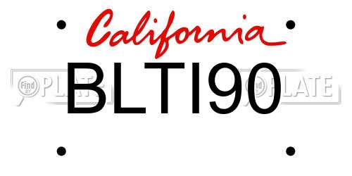 BLTI90 California License Plate