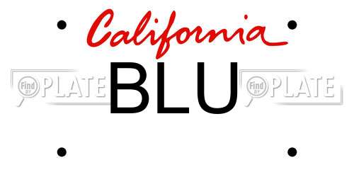 BLU California License Plate
