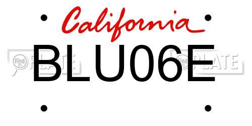 BLU06E California License Plate