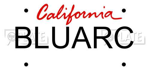 BLUARC California License Plate