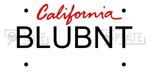 BLUBNT California License Plate