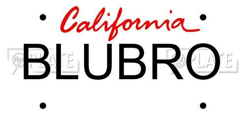 BLUBRO California License Plate