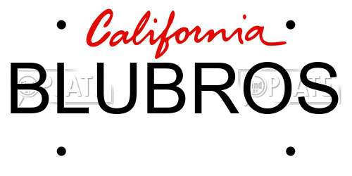 BLUBROS California License Plate