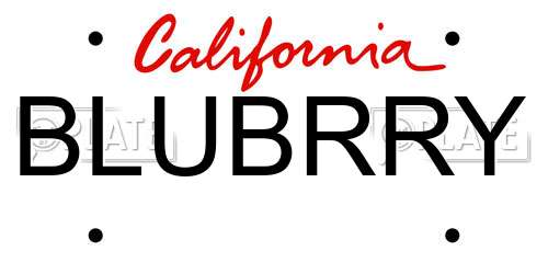 BLUBRRY California License Plate