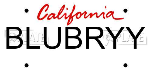 BLUBRYY California License Plate